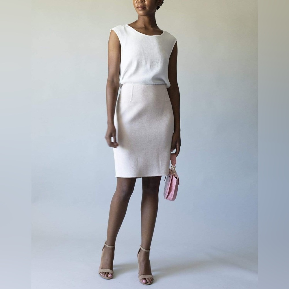 Oscar de la Renta Cream Midi Pencil Skirt